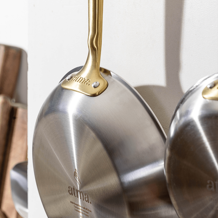 La bonne poêle en inox, manche doré - 30 cm (Édition limitée) - Atma Kitchenware