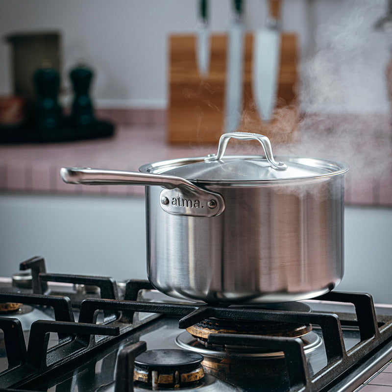 Batterie de cuisine en inox, 7 pièces