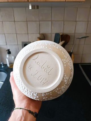 vaisselle Labal plat de service en céramique blanche émaillée fait mains