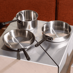 Batterie de cuisine en inox avec manches noirs, 12 pièces - Atma Kitchenware