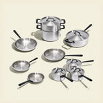 Batterie de cuisine en inox avec manches noirs, 19 pièces - Atma Kitchenware