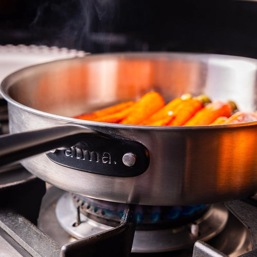 Batterie de cuisine en inox avec manches noirs, 21 pièces - Atma Kitchenware