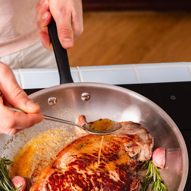 Batterie de cuisine en inox avec manches noirs, 21 pièces - Atma Kitchenware