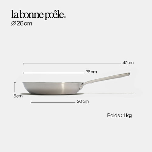 La bonne poêle en inox - 26 cm - Stock - Atma Kitchenware