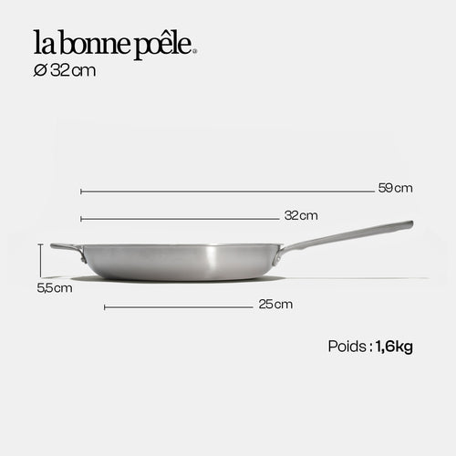 La bonne poêle en inox - 32 cm - Stock - Atma Kitchenware