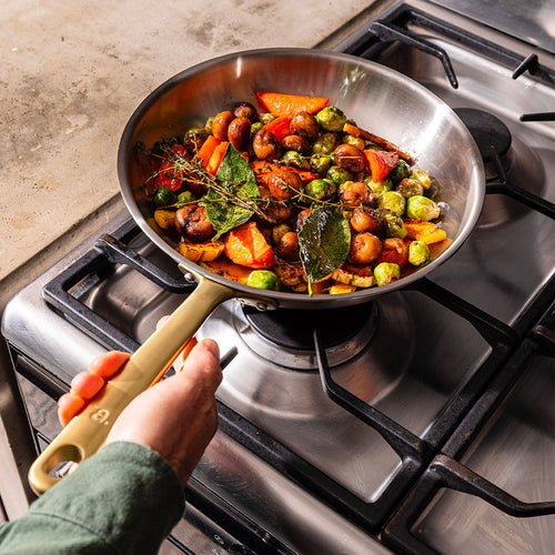 La bonne poêle en inox, manche doré - 32 cm (Édition limitée) - Atma Kitchenware