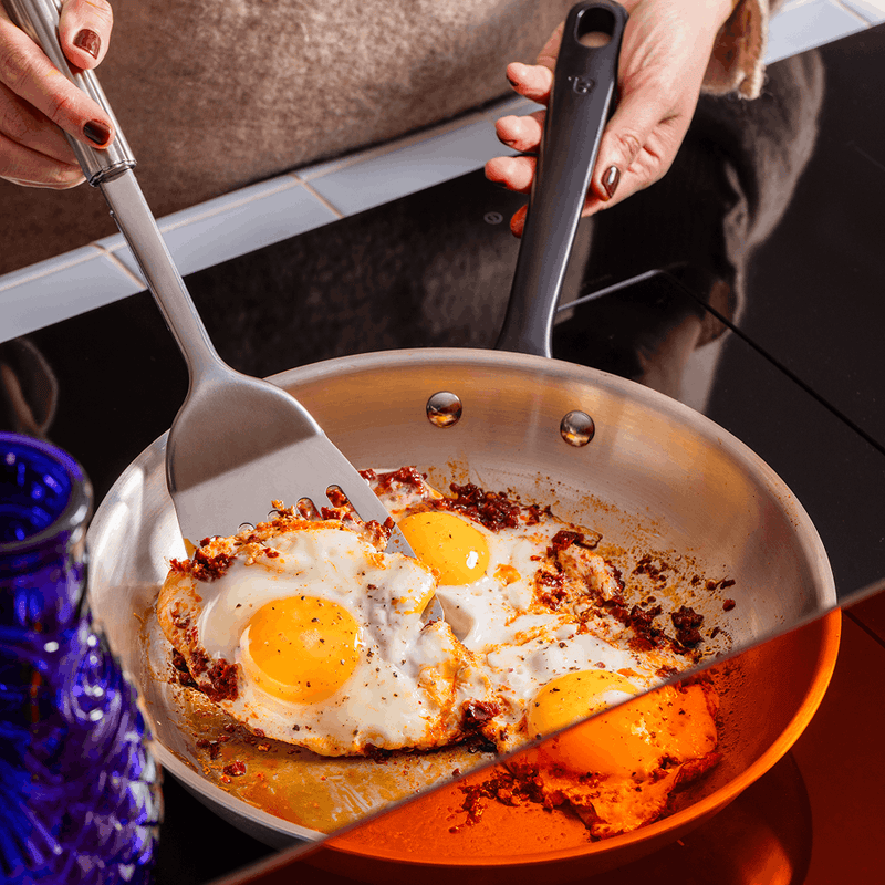 La bonne poêle en inox, manche noir - 32 cm - Atma Kitchenware