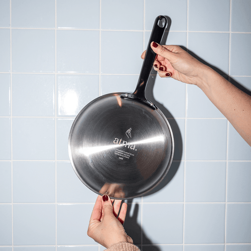 La bonne poêle en inox, manche noir - 32 cm - Atma Kitchenware