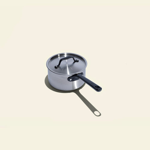 La casserole parfaite en inox, manche noir - 16 cm - Atma Kitchenware