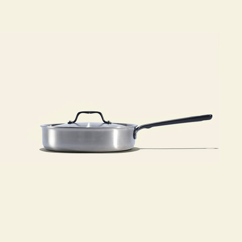 La sauteuse idéale en inox, manche noir - 24 cm - Atma Kitchenware