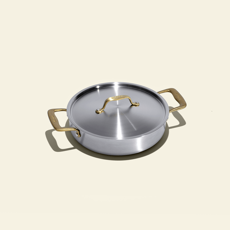 Le rondeau 24cm en inox, poignées dorées - Atma Kitchenware