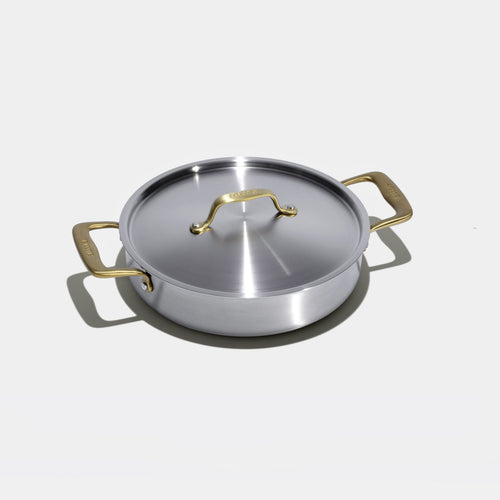 Le rondeau 24cm en inox, poignées dorées - Atma Kitchenware