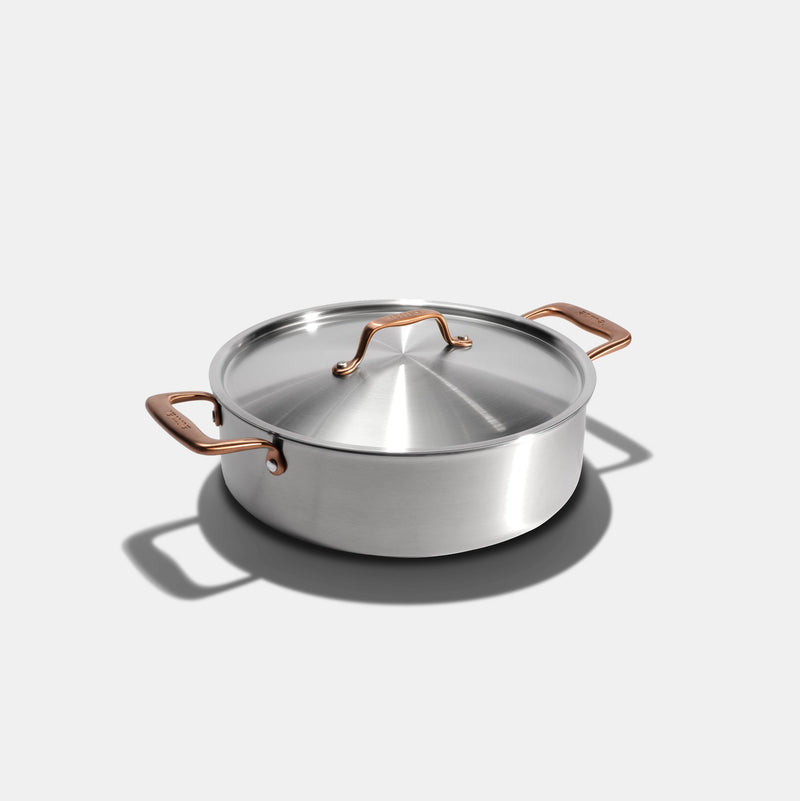 Le rondeau 26cm en inox, poignées bronze - Atma Kitchenware