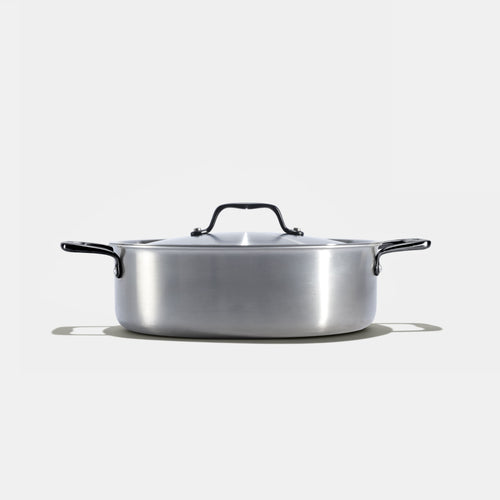 Le rondeau 26cm en inox, poignées noires - Atma Kitchenware