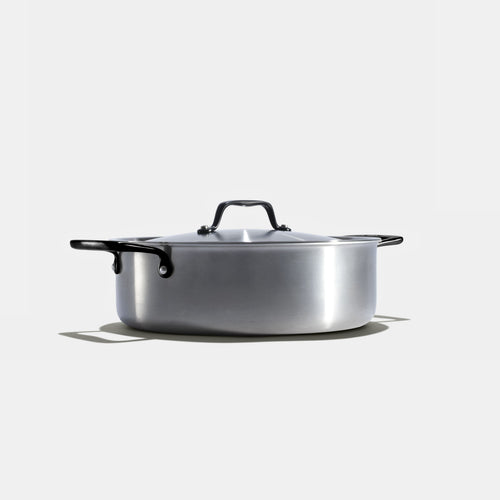 Le rondeau 26cm en inox, poignées noires - Atma Kitchenware