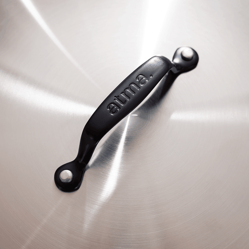 Le rondeau 26cm en inox, poignées noires - Atma Kitchenware