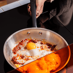 Pack Brigade - set de 3 poêles en inox avec manches noirs - Atma Kitchenware