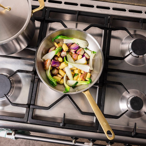 The Wok en inox, manche doré - 24 cm (Édition limitée) - Atma Kitchenware