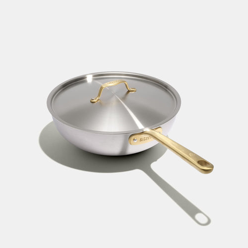The Wok en inox, manche doré - 28 cm (Édition limitée) - Atma Kitchenware