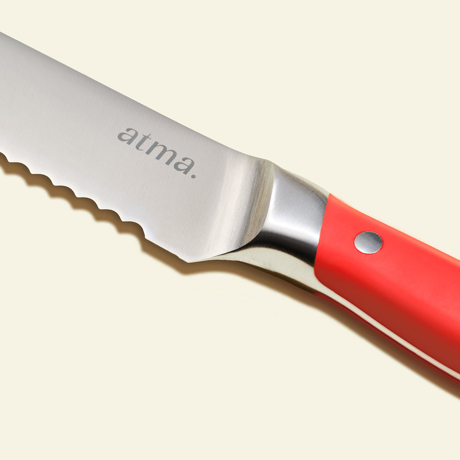 AOMAIGAD Couteaux de Table 3 pièces,Couteau à Pain,Couteaux à Petits Pains,  Couteau à Petit-déjeuner,Couteau de couteau tomate,Couteaux à tomates  dentelées (3 PCS) : : Cuisine et Maison